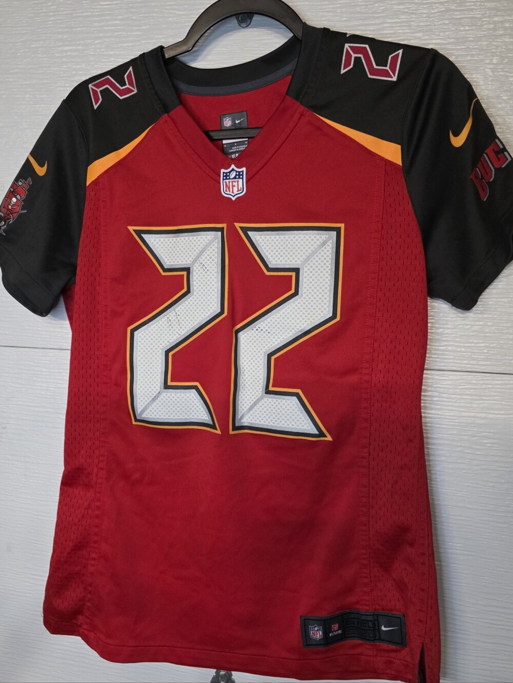 Nike Red & Black Buccaneers #22 Football Jersey